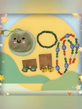Girl's Green Frog Jewelry Bundle